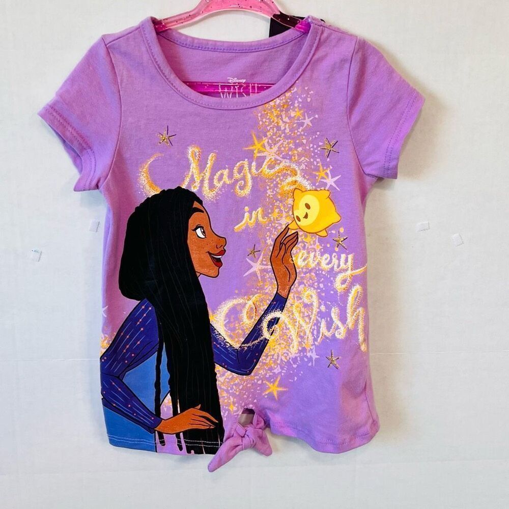Disney Wish Girls Purple Tee Shirt Sz 4 NWT